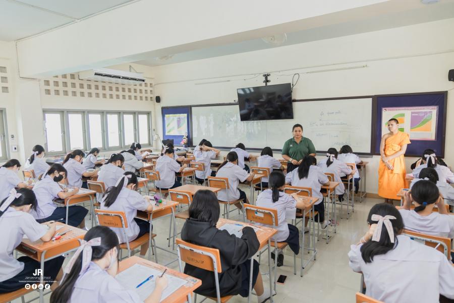 ภาพข่าวการสอบธรรมสนามหลวง ประจำปี พ.ศ.2566 สำหรับนักเรียนโรงเรียนจ่านกร้อง